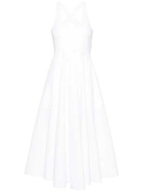 Alaïa flared poplin midi dress