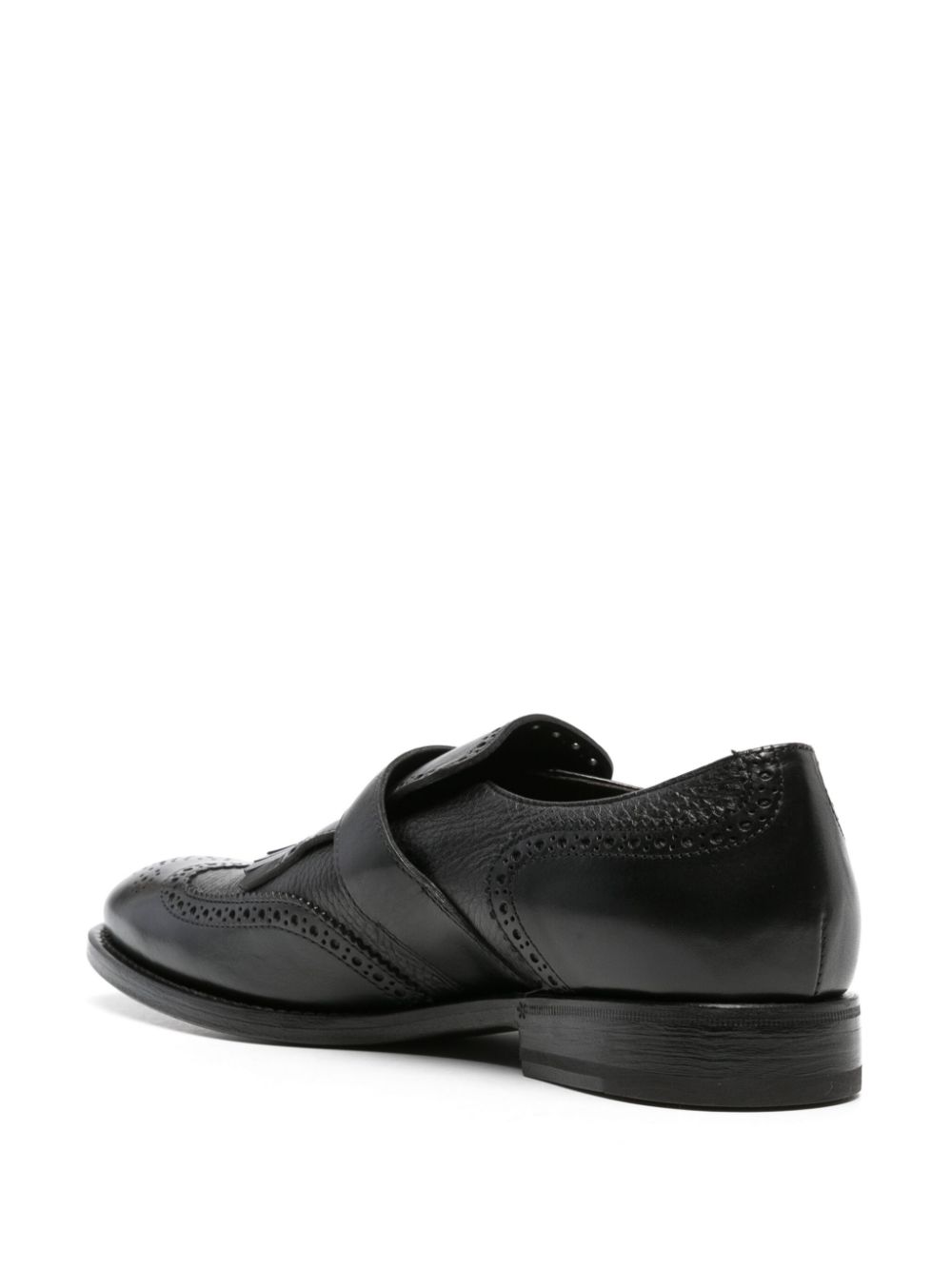 Shop Henderson Baracco Almond-toe Leather Brogues In Schwarz