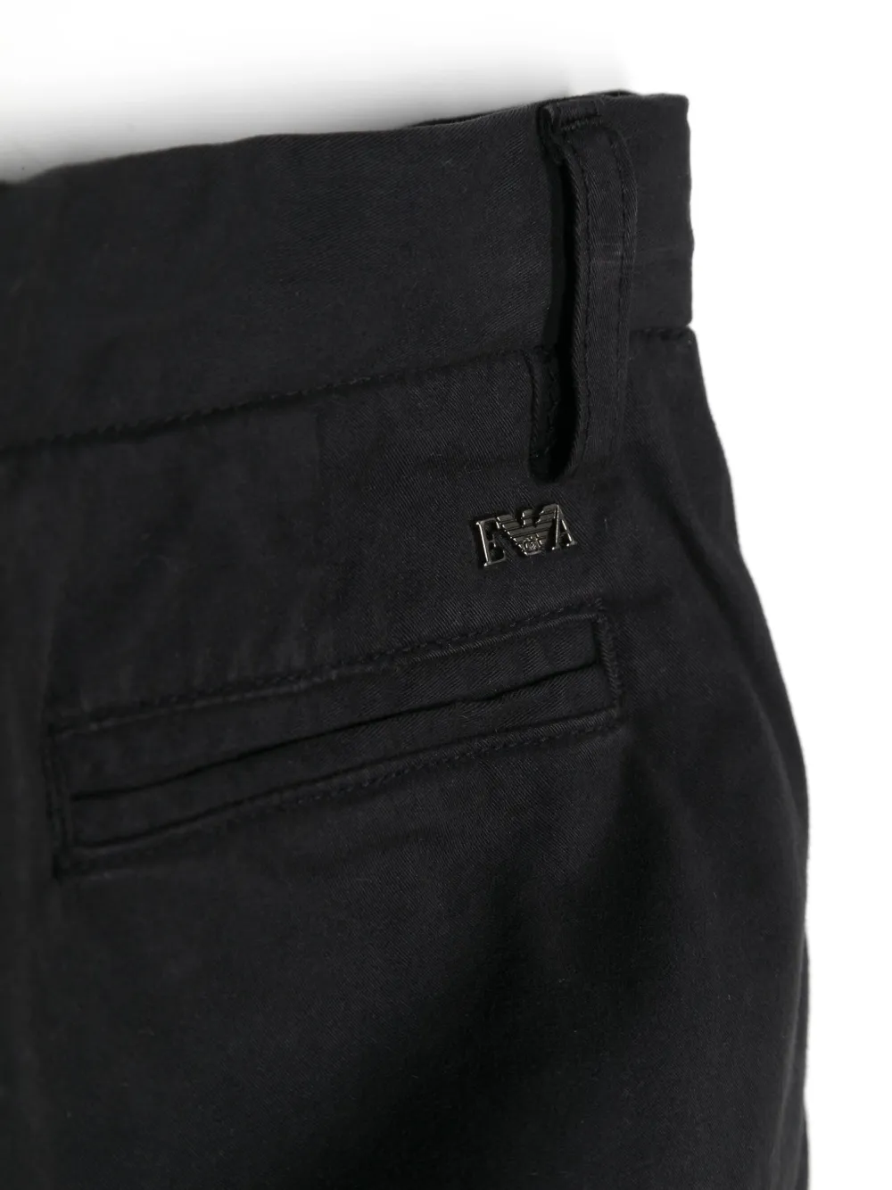 Shop Emporio Armani Logo-plaque Bermuda Shorts In Blue