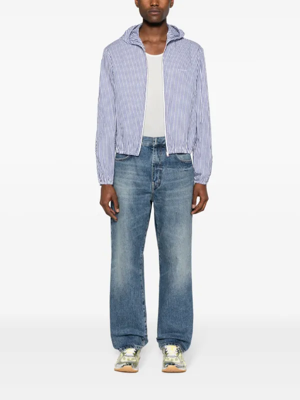 Givenchy Striped Hooded Cotton Jacket | Blue | FARFETCH NO