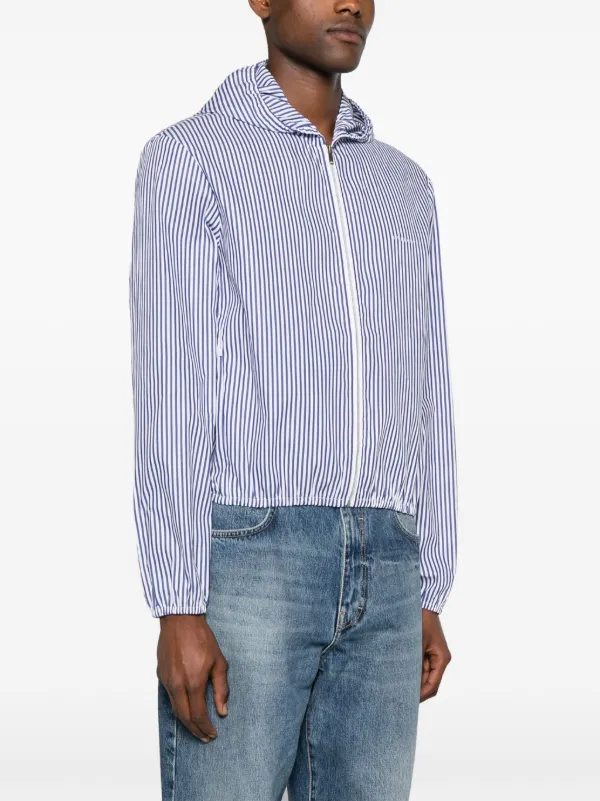 Givenchy Striped Hooded Cotton Jacket | Blue | FARFETCH NO