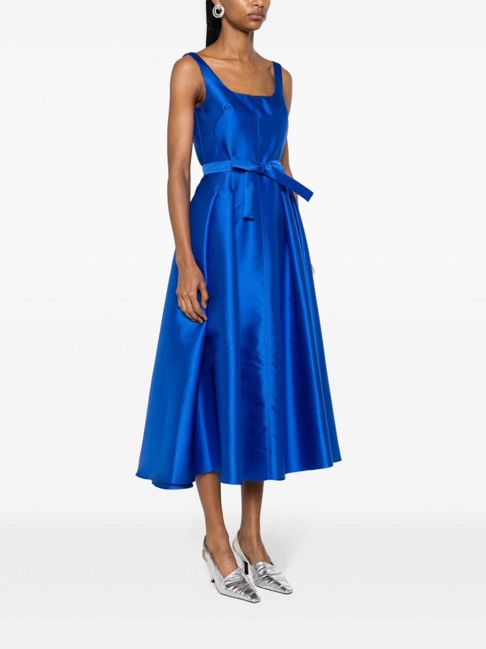 Shop Blanca Vita Arrojadoa Twill Dress In Blue