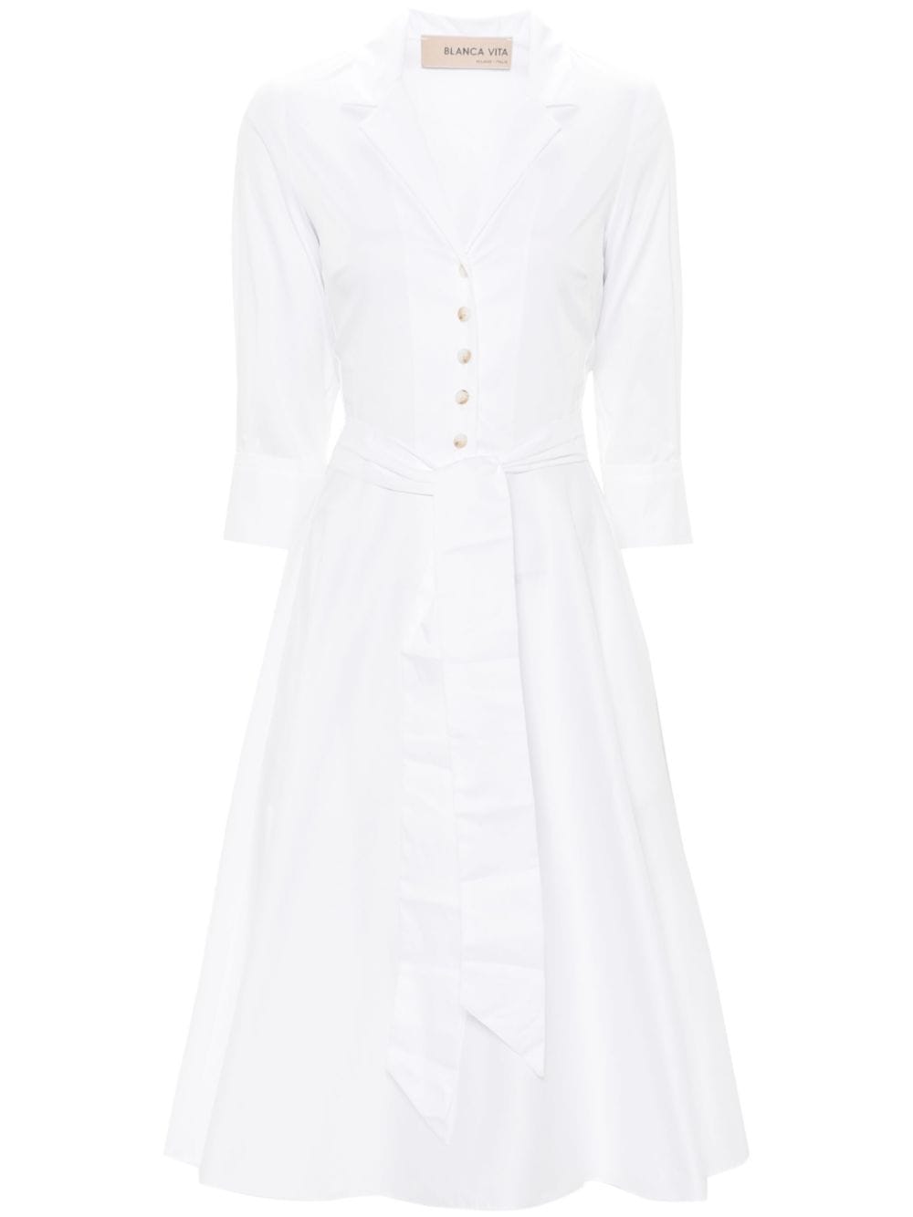 Blanca Vita Allamanda Poplin Shirt Dress In White