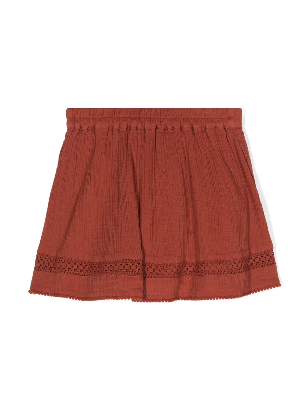 Shop Scotch & Soda Crochet-panel Plissé Skirt In Brown