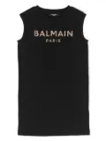 Balmain Kids rhinestoned sleeveless dress - Black