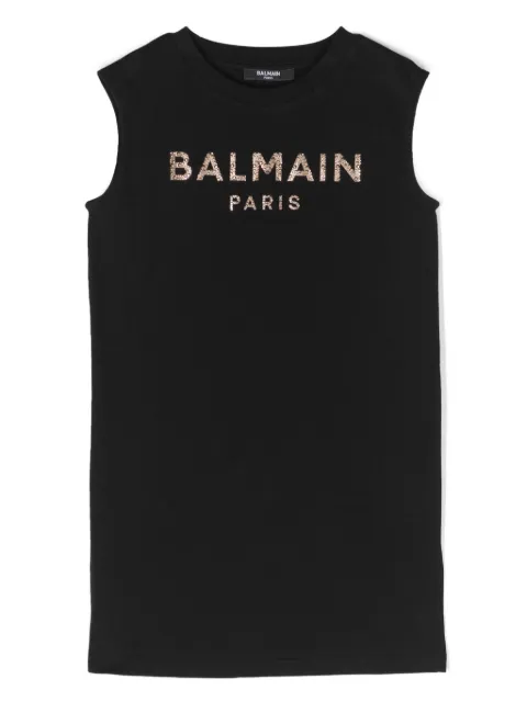 Balmain Kids rhinestoned sleeveless dress