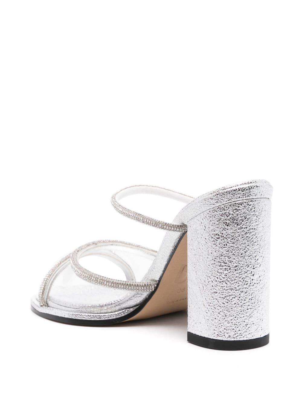 Shop Bettina Vermillon Carmen 85mm Mules In Silver