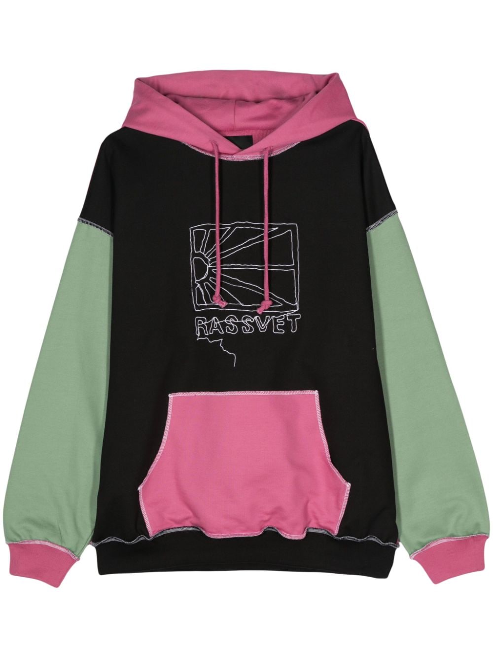 RASSVET Katoenen hoodie met geborduurd logo Zwart