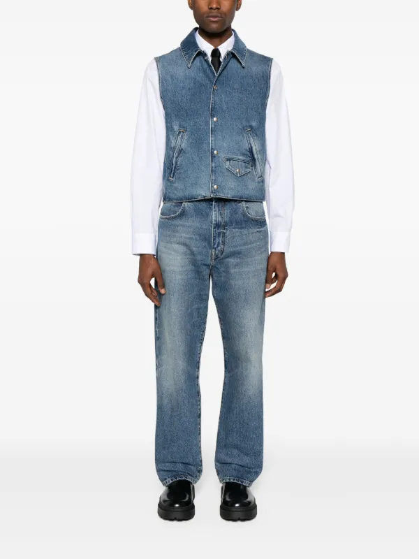 デニム・ジーパン Givenchy Straight-leg jeans Givenchy mid-rise straight-leg Jeans | Blue | FARFETCH