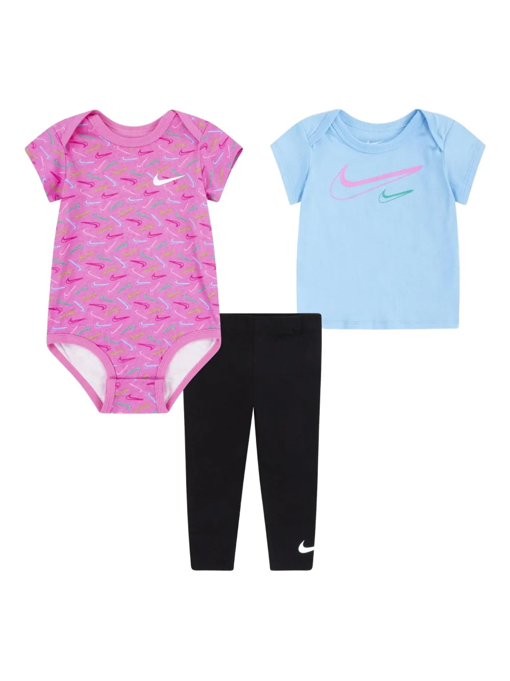 Nike Kids swoosh-print babygrow set | Black | Image 1