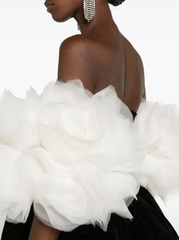 Ana Radu フローラル ベルベット ミニドレス | ホワイト | FARFETCH JP