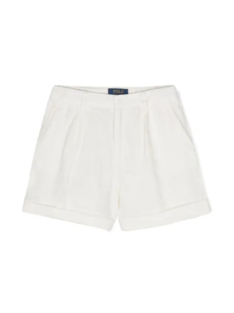 POLO RALPH LAUREN KIDS Polo Pony-embroidered linen shorts