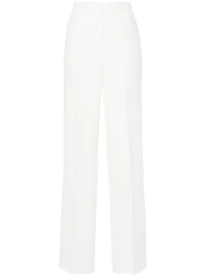 パンツ Blanca Vita High-Waisted Trousers With Pleats And Hidden Blanca Vita High-Waisted Trousers With Pleats And Hidden