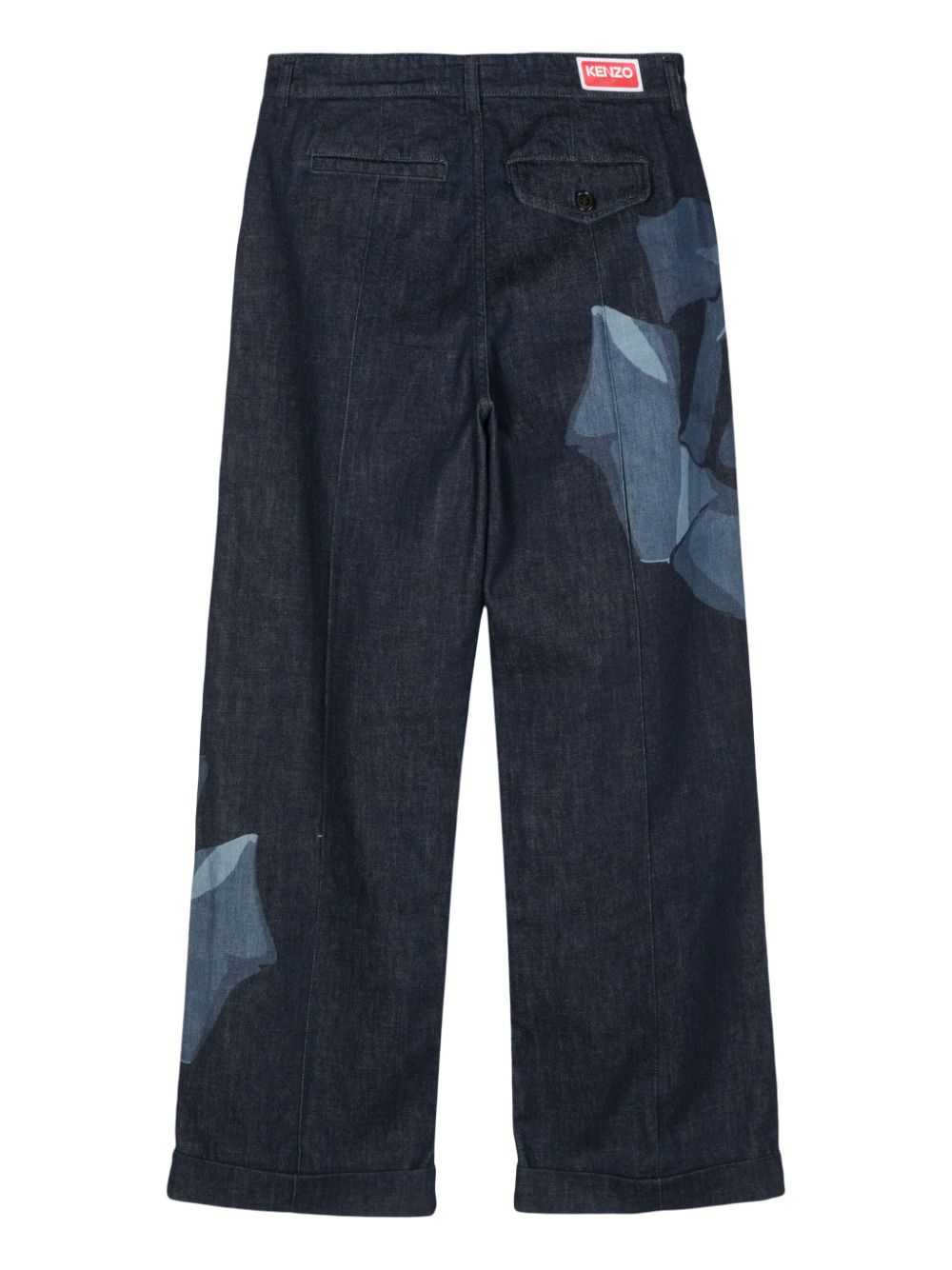 Shop Kenzo Rose Straight-leg Jeans In Blue