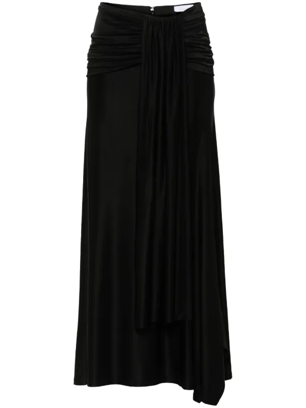 スカート Rabanne Maxi Skirt With Front Drape Rabanne drape-detail Maxi Skirt | Black | FARFETCH