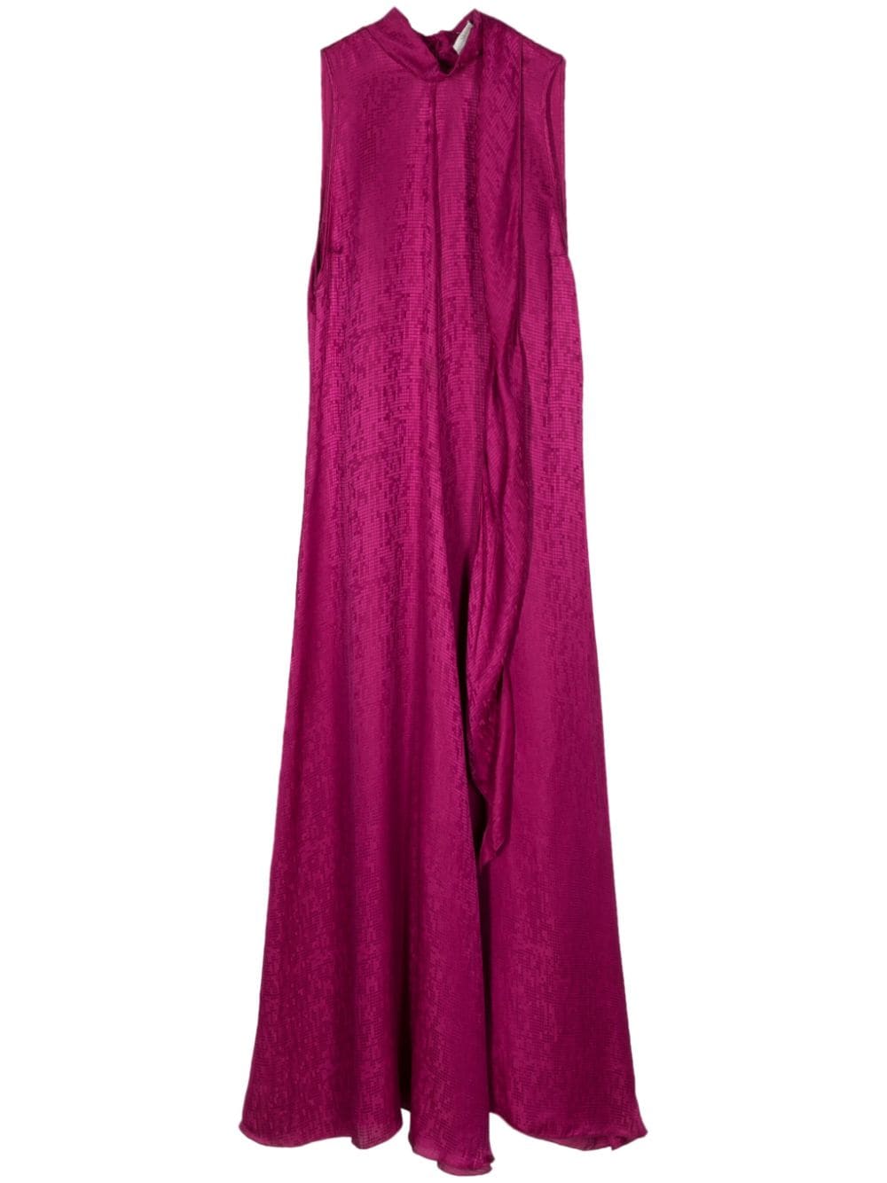 jacquard silk-blend dress