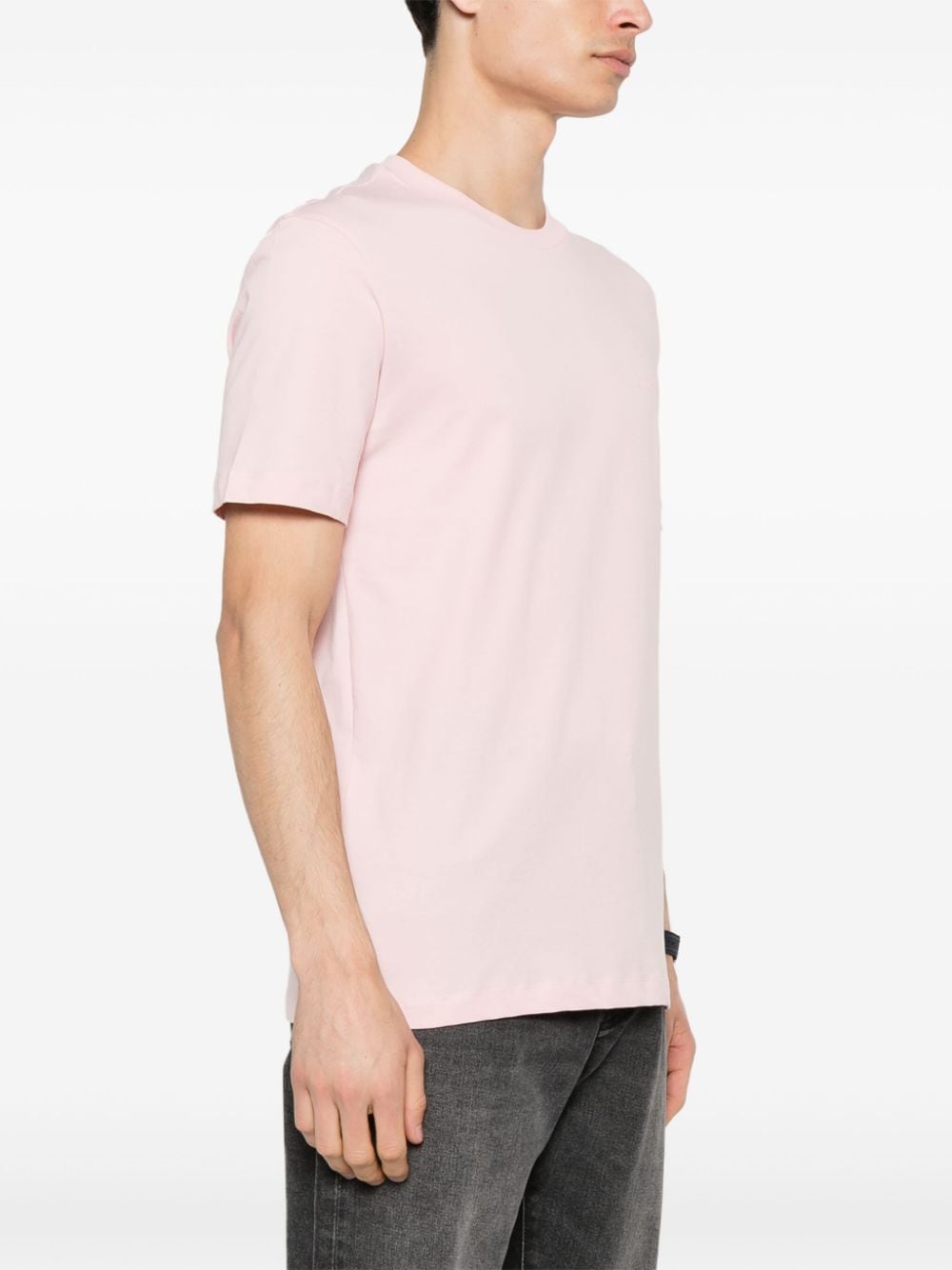 Shop Hugo Boss Logo-print Cotton T-shirt In Pink