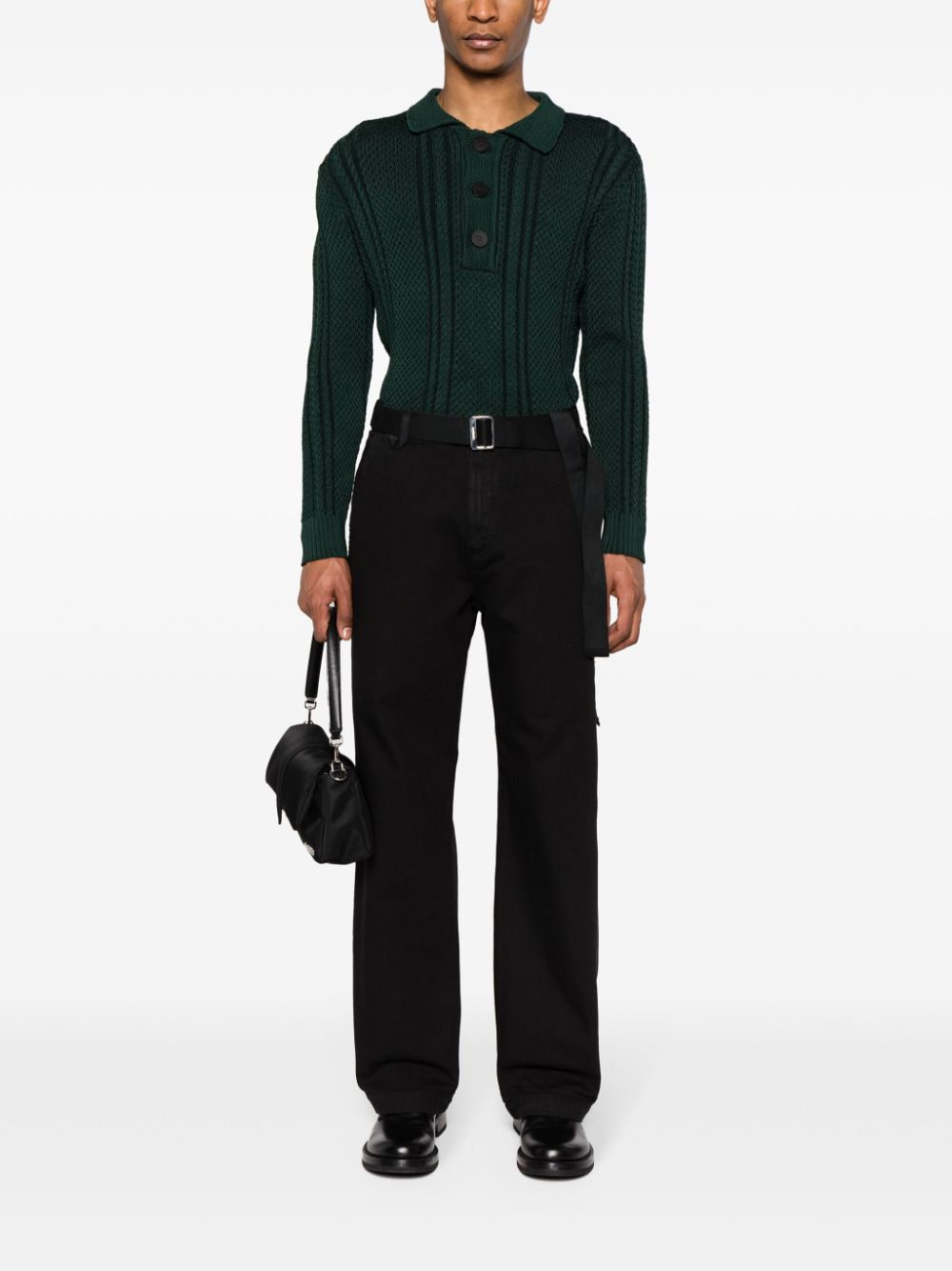 Shop Jacquemus Le Pantalon Marrone Wide-leg Trousers In Black