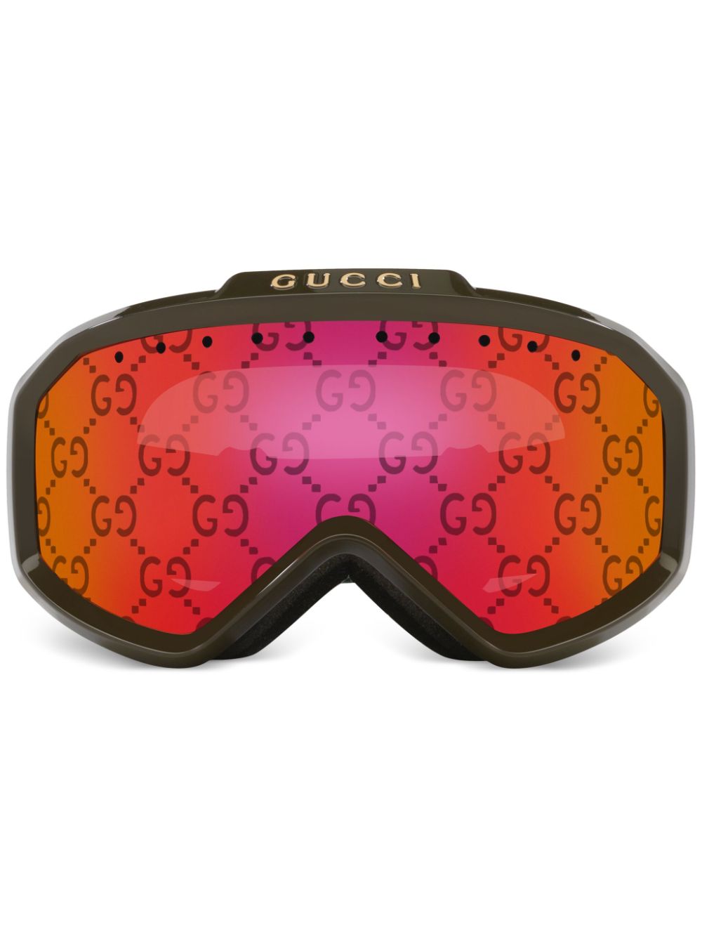 Gucci Eyewear Skibril met logoprint Groen