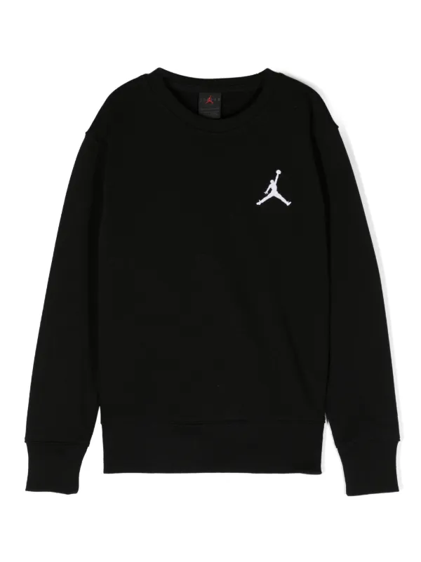 Jordan Kids logo embroidered Jersey Sweatshirt Black FARFETCH