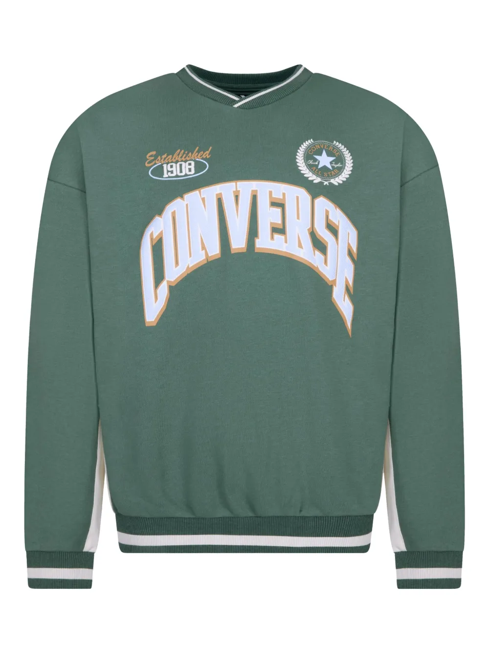 Converse Kids logo-print drop-shoulder sweatshirt | Green | Image 1