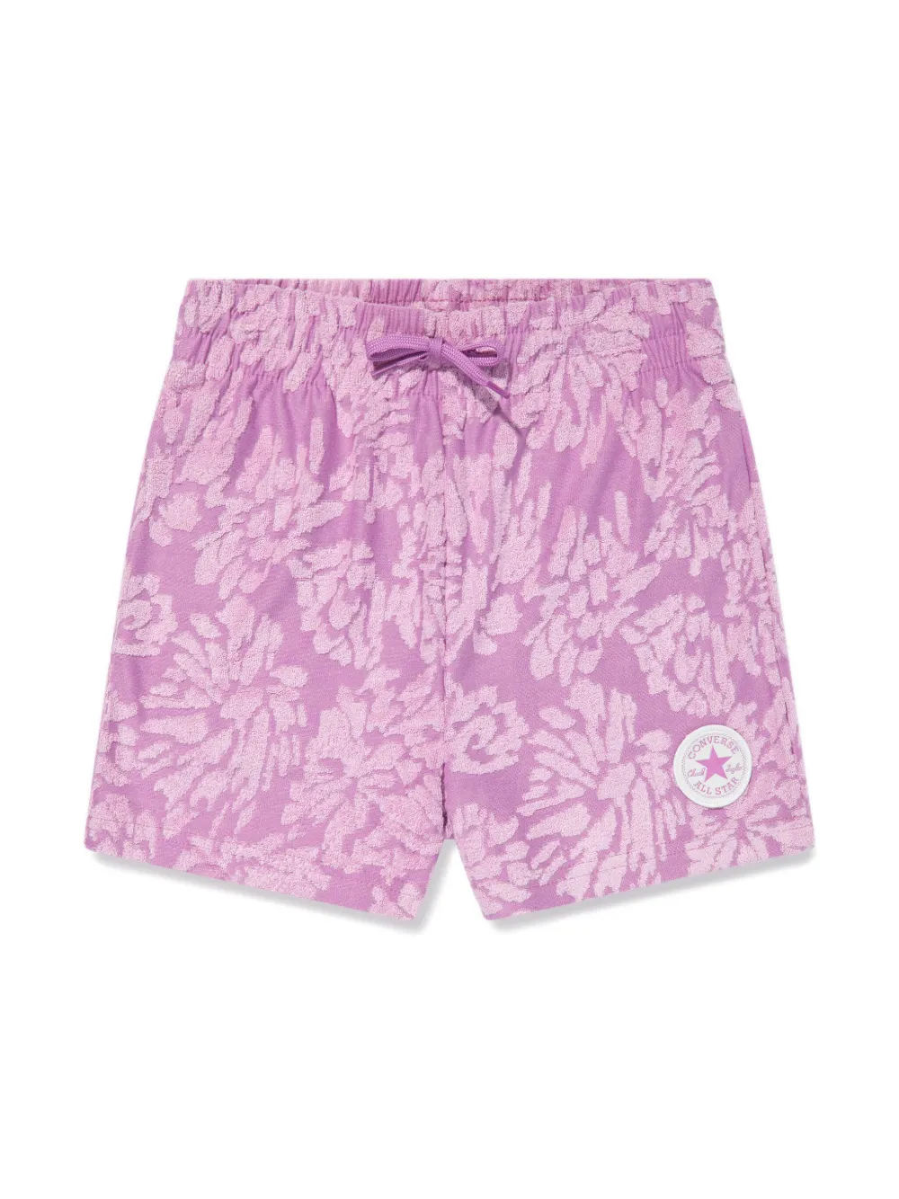 Converse Kids floral-pattern drawstring shorts | Purple | Image 1