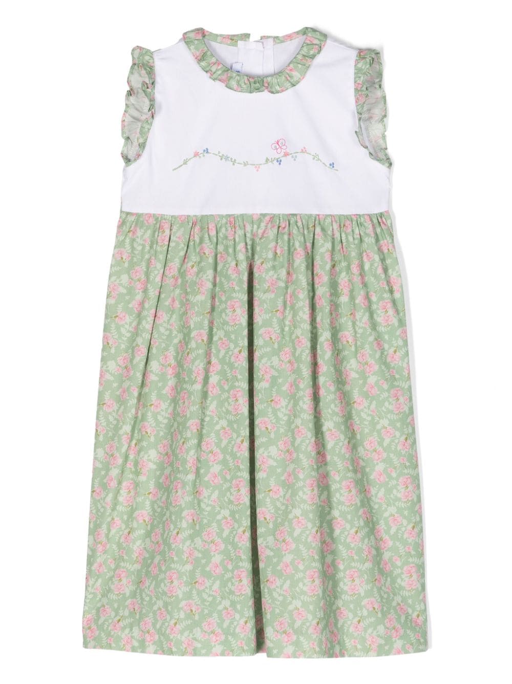 Siola Kids' Floral-print Sleeveless Dress In Green