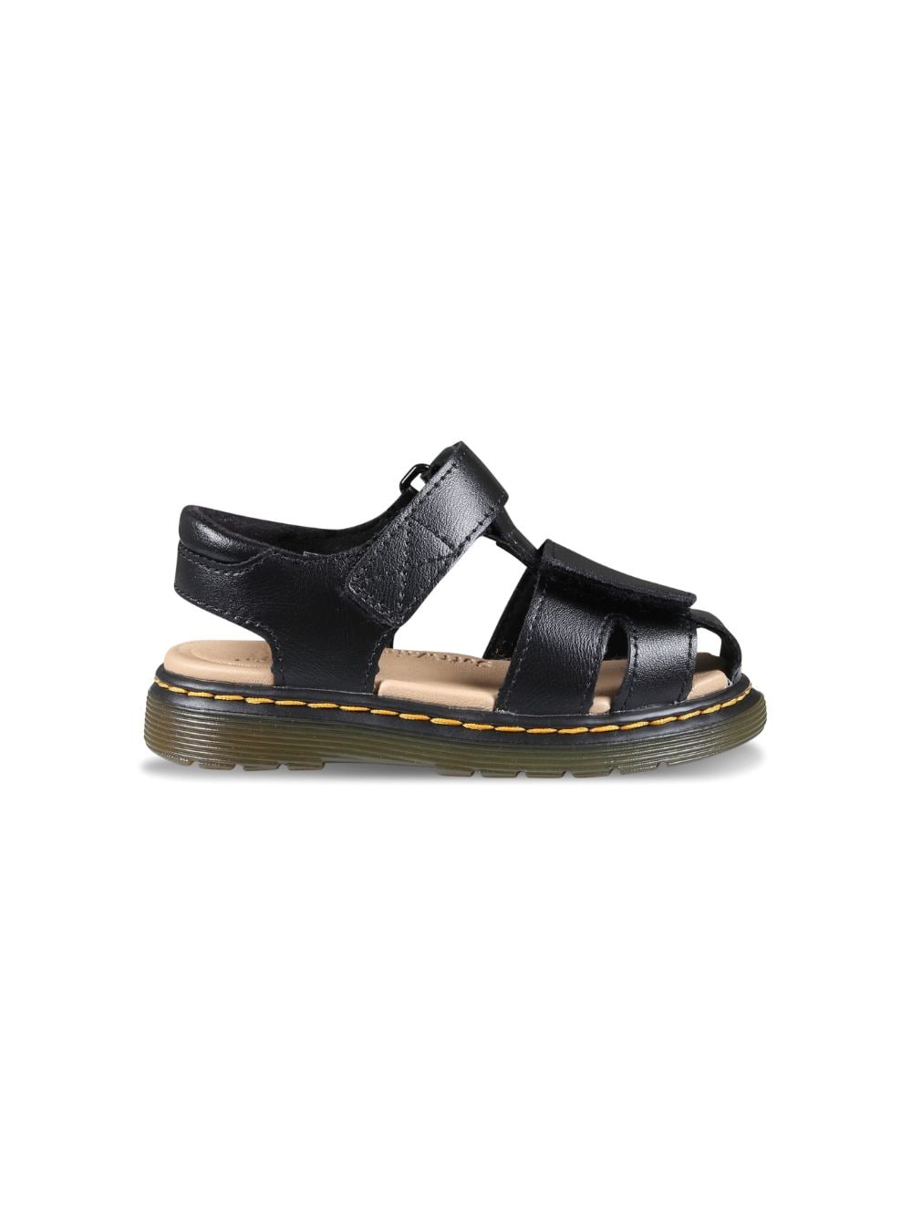 Shop Dr. Martens' Moby Ii Leather Touch-strap Sandals In Black
