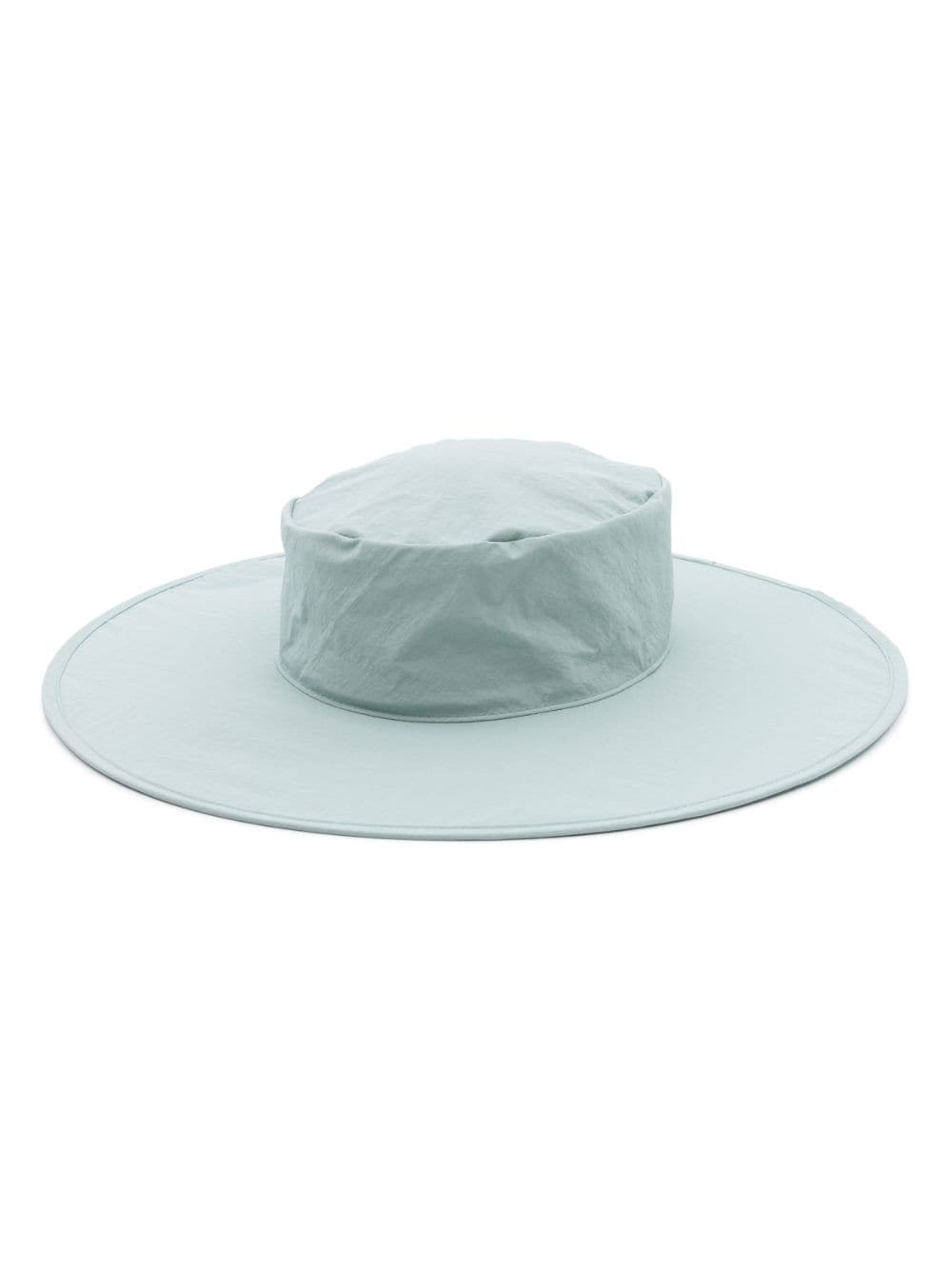 wide-brim poplin hat