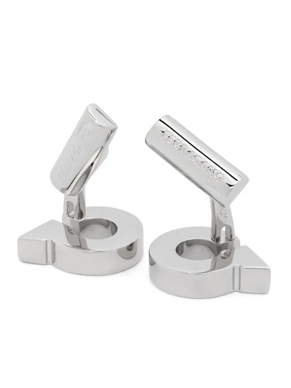 Ferragamo Gancini Polished Cufflinks | Silver | FARFETCH