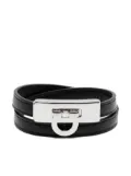 Ferragamo Gancini-buckle leather bracelet - Black