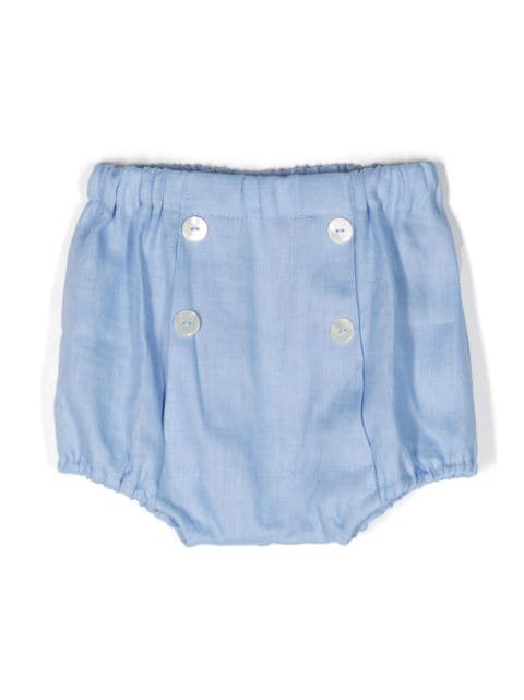 Siola double-breasted linen shorts