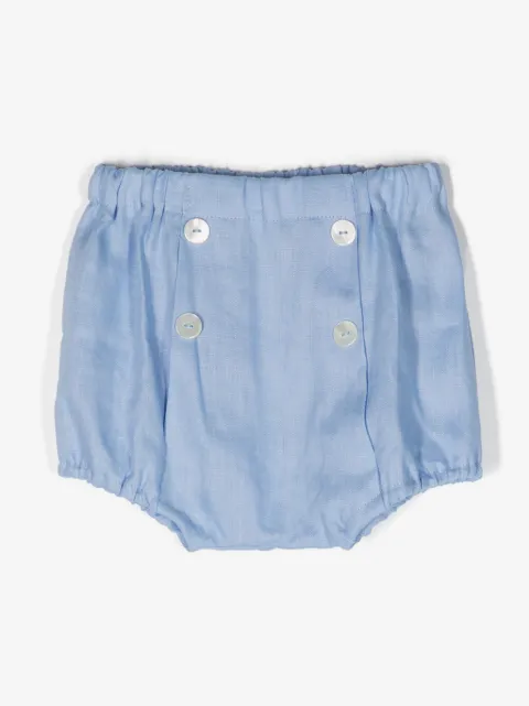 Siola double-breasted linen shorts