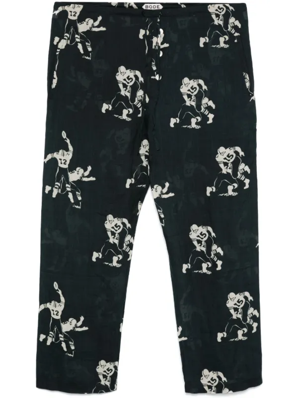 BODE 柄パンツ BODE Football パンツ | ブラック | FARFETCH JP