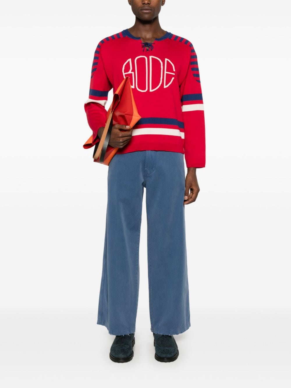 Shop Bode Rink Sweater In Red