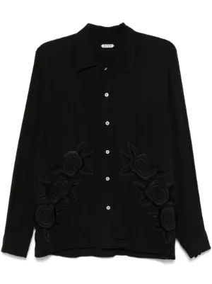 【BODE】Lehariya Dyed Buttoned Shirt BODE Lehariya Dye Silk Shirt | Orange | FARFETCH
