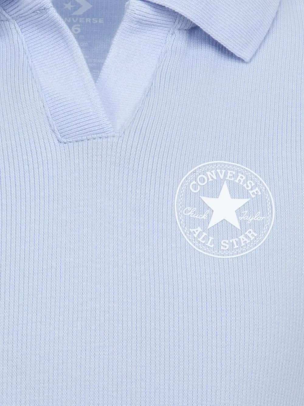 Converse Logo-print Fine-ribbed Dress In Blue