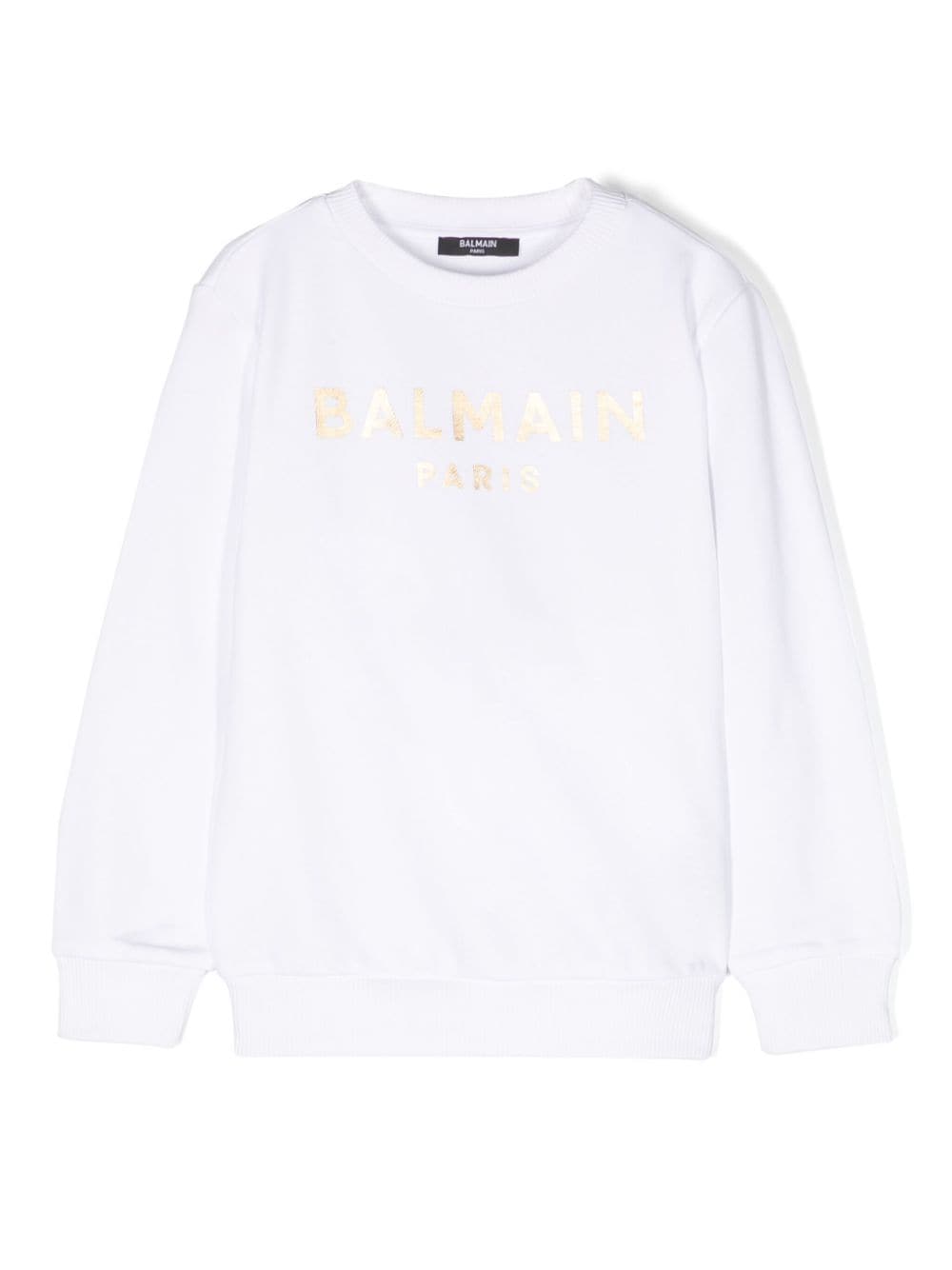 Balmain Kids' Logo-print Cotton Sweatshirt In White