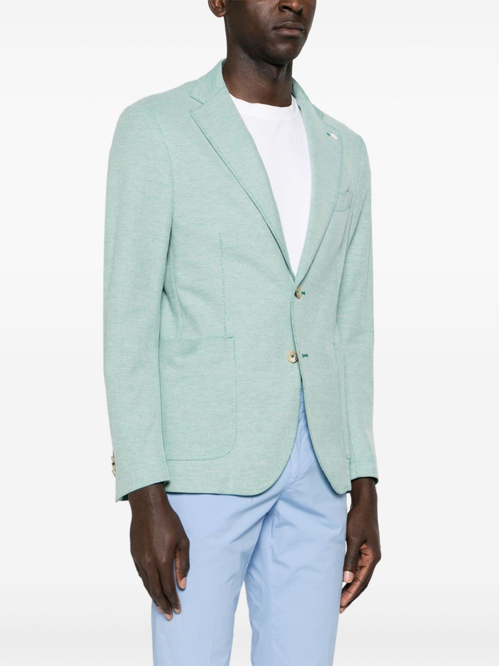 Manuel Ritz Blazer met enkele rij knopen Groen