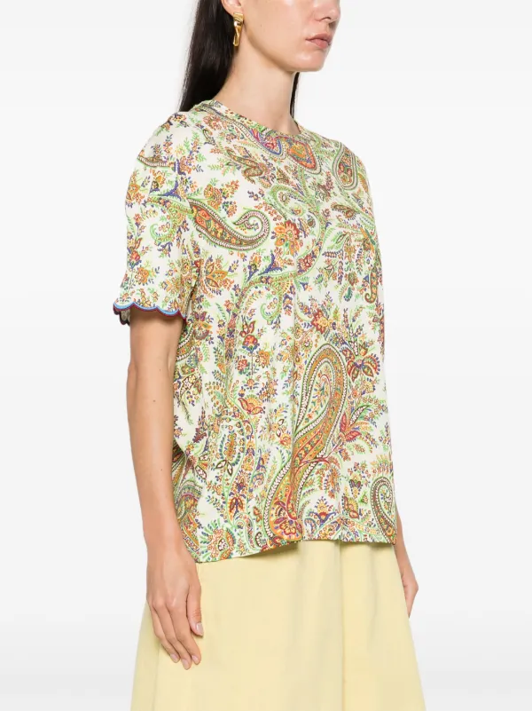 【ETRO】関税込☆ペイズリー Tシャツ グリーン ETRO ペイズリー Tシャツ | グリーン | FARFETCH JP