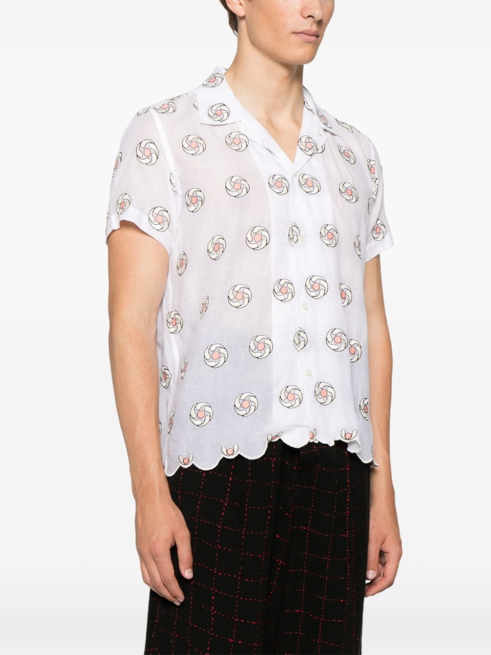 Shop Bode Floral Aperture Shirt In White