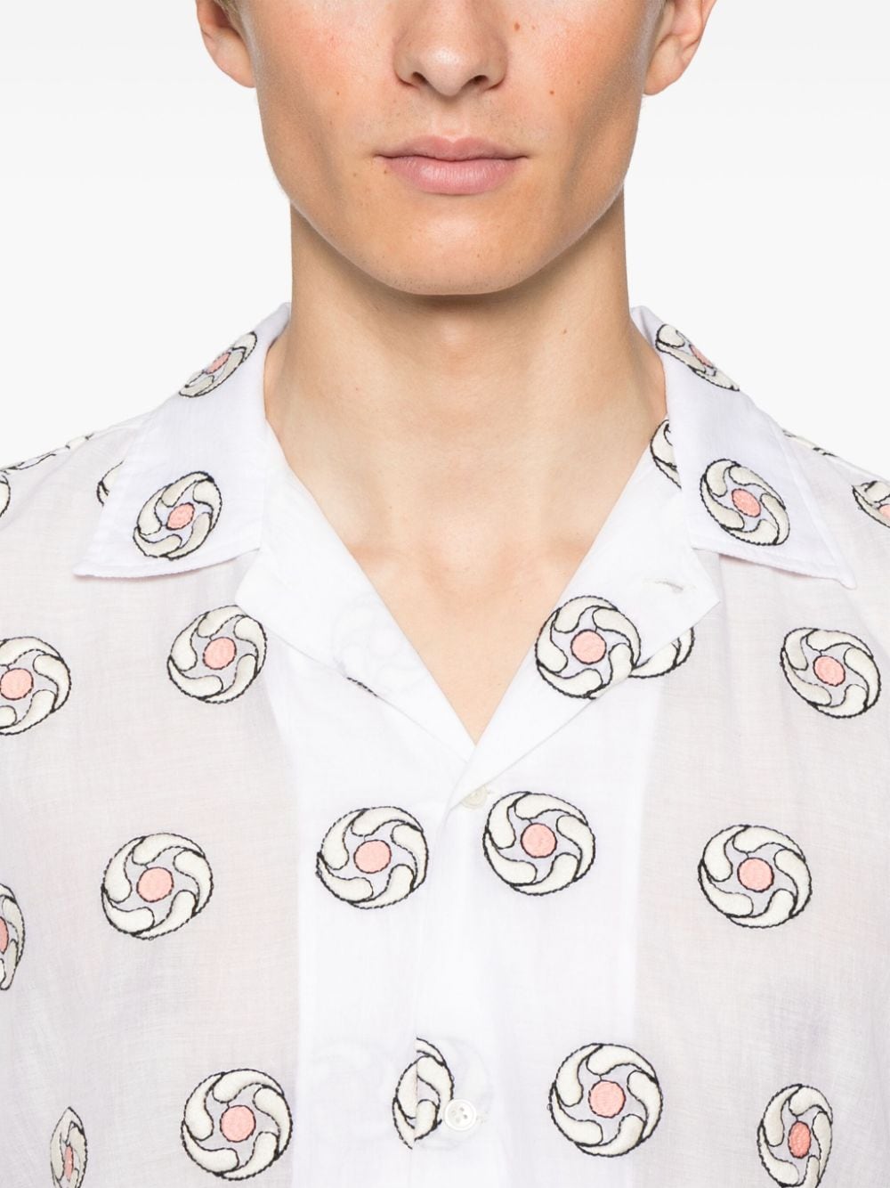 Shop Bode Floral Aperture Shirt In White