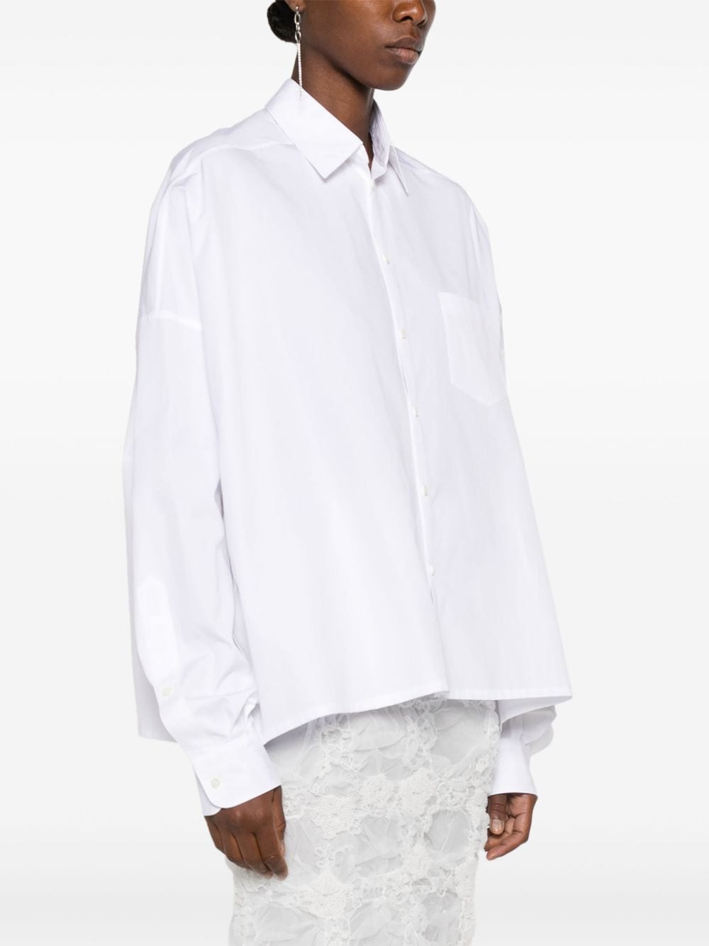 Shop Junya Watanabe Button-up Cotton Shirt In White