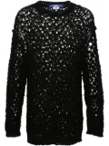 Junya Watanabe MAN open-knit linen-blend jumper - Black