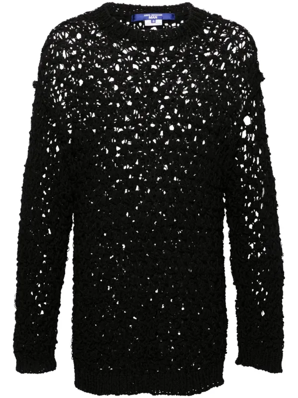Junya Watanabe MAN オープンニット セーター | ブラック | FARFETCH JP