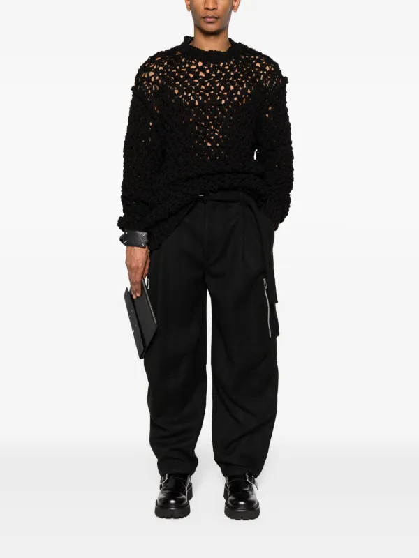 Junya Watanabe MAN オープンニット セーター | ブラック | FARFETCH JP