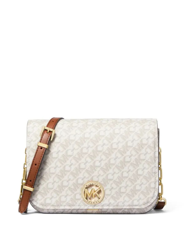 Michael Michael Kors Delancey logo plaque Crossbody Bag White FARFETCH CA