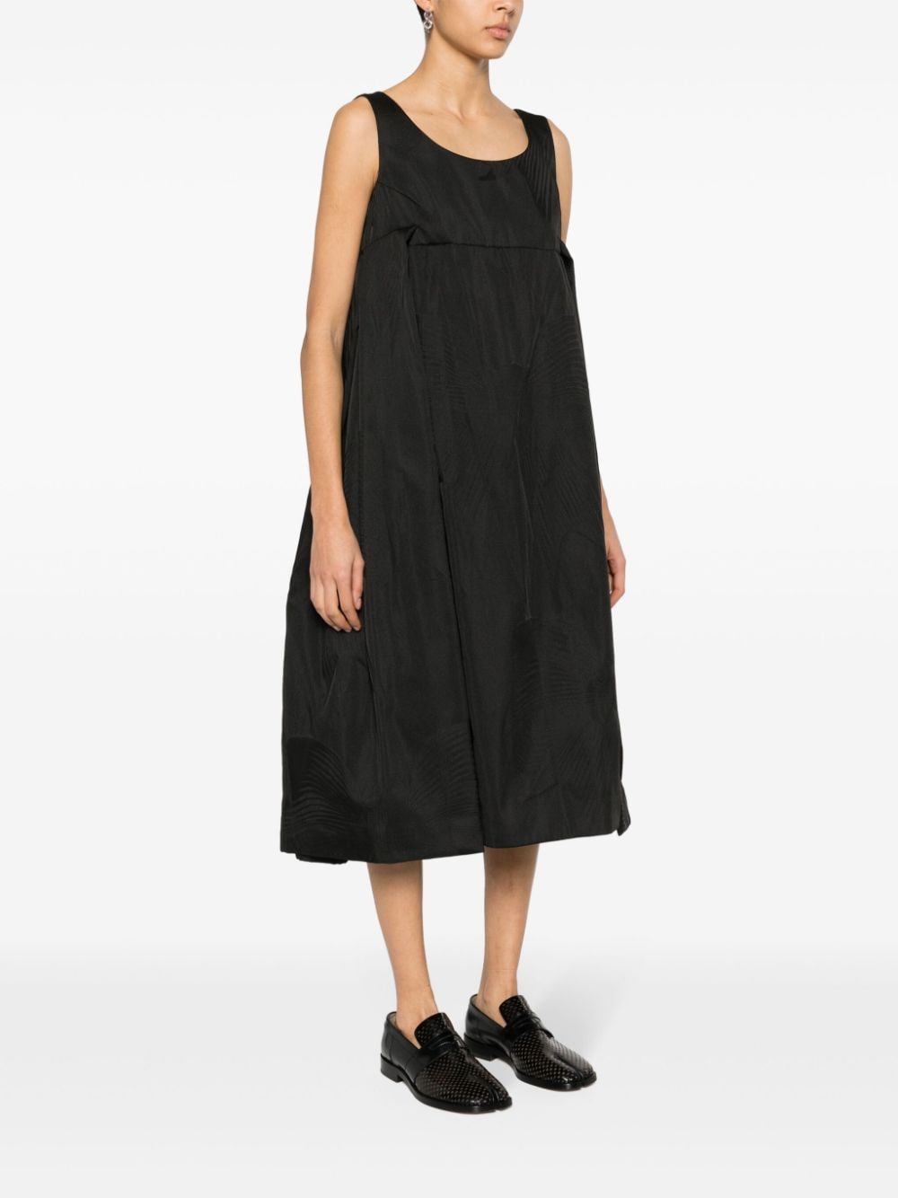 Shop Comme Des Garçons Patterned-jacquard Sleeveless Dress In Black