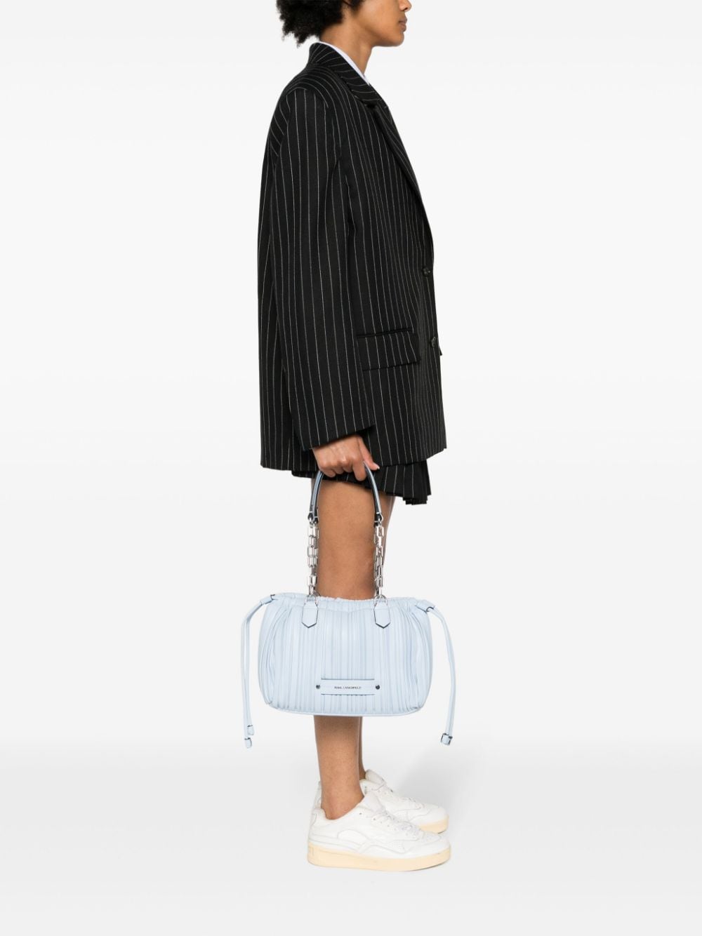 Shop Karl Lagerfeld Small Kushion Shoulder Bag In Blue