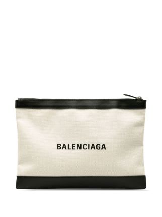 Balenciaga Pre-Owned 2010-2023 ネイビークリップ M クラッチバッグ